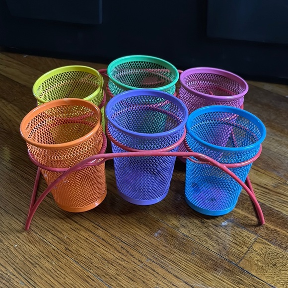 Classroom Caddy Organizer – 6 Mesh Cups, Back-to-School Supply Holder, Art Room - Picture 1 of 4